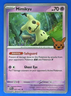 2024 POKEMON Trick or Trade Mimikyu (Cosmos) #037/091 CARD Holo Rare - Image 1