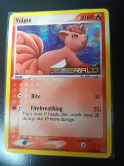 Pokemon English Card - Vulpix Emerald 72/106 Reverse Holo Stamped US SELLER MP📈 - Image 1