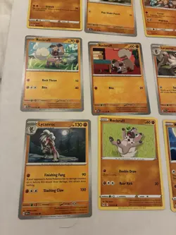 Lot Of 9 Rockruff and Lycanroc Pokemon Cards - Image 2