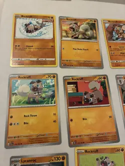 Lot Of 9 Rockruff and Lycanroc Pokemon Cards - Image 3