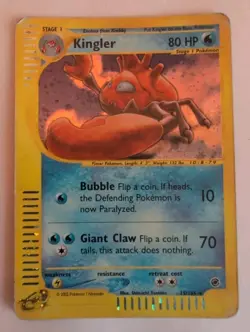 Kingler 15/165 Expedition Holo Pokemon Card E Reader Vintage Poor Condition - Image 1