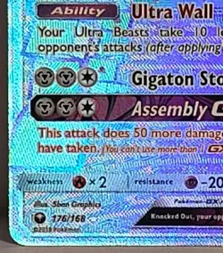 Stakataka GX Secret Rare 176/168 Sun Moon Celestial Storm Rainbow Pokemon TCG LP - Image 4