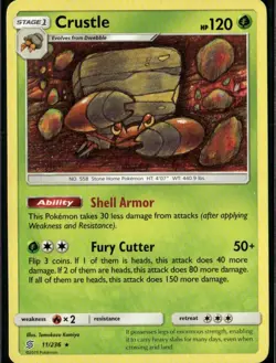 Crustle Rare SM Unified Minds 11/236 Grass Pokemon Card - Image 1