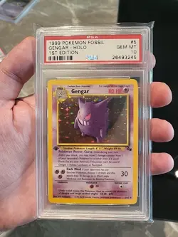 POKEMON PSA 10 GEM MINT 1999 GENGAR 1ST EDITION FOSSIL SET HOLO RARE CARD 5/62 - Image 2