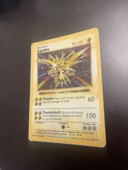 Pokemon Zapdos Base Set Shadowless Holo Rare 90 HP Basic 016/102 1999 English - Image 2