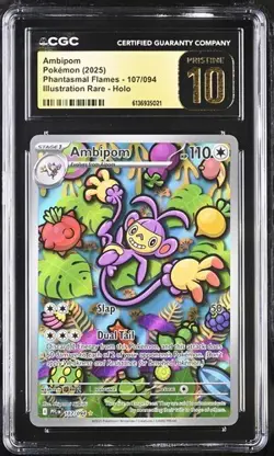 Pokemon Phantasmal Flames Ambipom 107/094 CGC PRISTINE 10 - Image 1