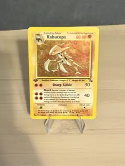 Pokemon Kabutops Fossil 1st Edition Holo Rare 9/62 - HP - Image 1