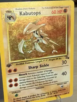 Pokemon Kabutops Fossil 1st Edition Holo Rare 9/62 - HP - Image 2