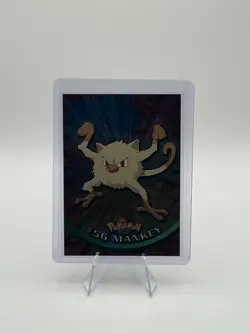 Mankey #56 Topps 1999 Pokemon TV Animation Edition LP Nintendo (Holographic) - Image 1