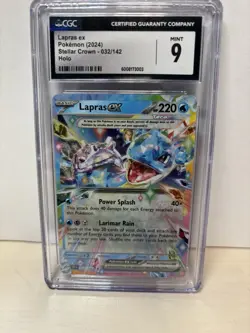 Lapras EX 032/142 Stellar Crown Double Rare Holo Pokemon Card CGC 9 - Image 1
