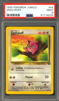 Pokemon Jungle Jigglypuff 54/64 PSA 9 - Image 1