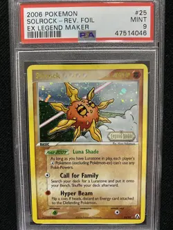 2006 Pokemon EX Legend Maker Solrock Reverse Foil 25/92 PSA 9 Mint - Image 1