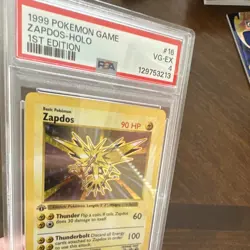 1999 Pokemon Zapdos 1st Edition Shadowless Holo 16/102 PSA 4 - Image 3