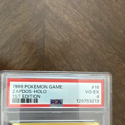 1999 Pokemon Zapdos 1st Edition Shadowless Holo 16/102 PSA 4 - Image 4