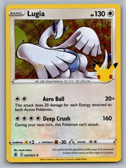 Lugia 022/025 Rare Celebrations Pokemon Near Mint - Image 1