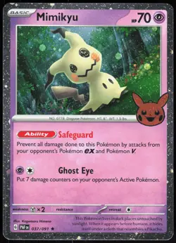 Trick or Trade BOOster 2024 Mimikyu 037/091 Holo Holo Rare Pokemon NM/M - Image 1