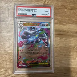 Pokemon Mega Charizard X ex 013/094 Me02: Phantasmal Flames Holo PSA 9 - Image 1