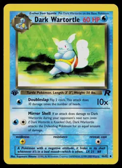 DARK WARTORTLE 46/82 UNCOMMON TEAM ROCKET POKEMON 1ST EDITION LP - Image 1