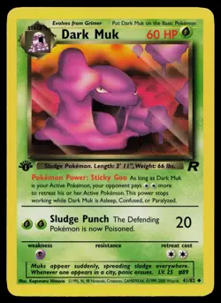 DARK MUK 41/82 UNCOMMON TEAM ROCKET POKEMON 1ST EDITION LP - Image 1