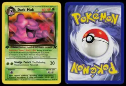 DARK MUK 41/82 UNCOMMON TEAM ROCKET POKEMON 1ST EDITION LP - Image 3