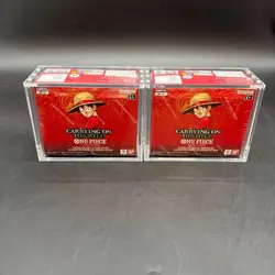 Lot (2) One Piece OP-13 Carrying On His Will Booster Box Sealed EN w/ Acrylic - Image 1
