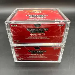 Lot (2) One Piece OP-13 Carrying On His Will Booster Box Sealed EN w/ Acrylic - Image 4