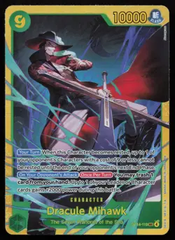 Dracule Mihawk OP14-119 Secret Rare The Azure Sea's Seven One Piece English NM - Image 1