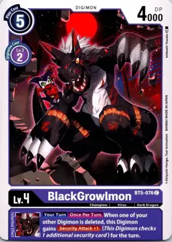 BlackGrowlmon BT5-076 Black Common Champion (Lv4) Digimon Card CCG - Image 1
