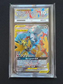 Ace Grading 10 Moltres & Zapdos & Articuno Gx 66/68 Hidden Fates Pokemon Card - Image 1