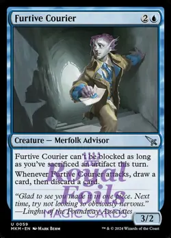 Furtive Courier 4x FOIL MTG Murders at Karlov Manor MKM Uncommon MINT blue - Image 1