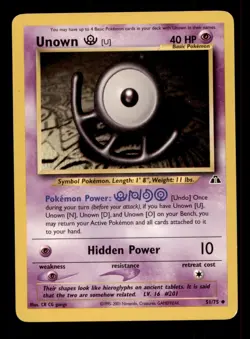 3X Pokemon Card WOTC Unown [U] Neo Discovery 51/75 MODERATELY PLAYED Non-Holo!!! - Image 1