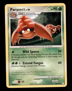 2X Pokemon Card Parasect LV.36 Mysterious Treasures 58/123 MODERATELY PLAYED TCG - Image 1