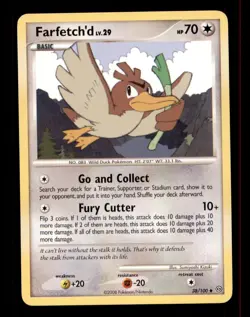 2X Pokemon Card Farfetch'd LV.29 Stormfront 70/100 MODERATELY PLAYED Uncommon!!! - Image 1