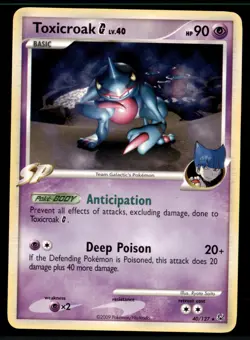 Pokemon Card Toxicraok G LV.40 Platinum 40/127 LIGHTLY PLAYED Non-Holo Rare TCG! - Image 1