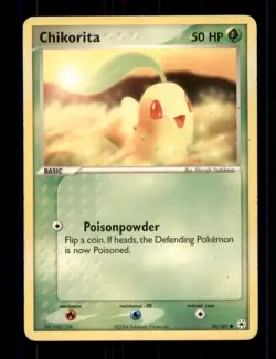 2X Pokemon Card Chikorita (EX Hidden Legends) 55/101 MODERATELY PLAYED Common!!! - Image 1
