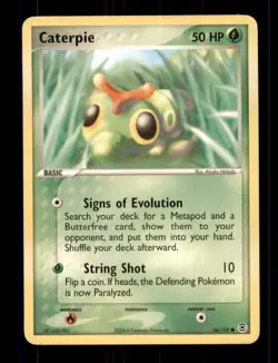 2X Pokemon Card Caterpie (EX FireRed LeafGreen) 56/112 HEAVILY PLAYED Non-Holo!! - Image 1