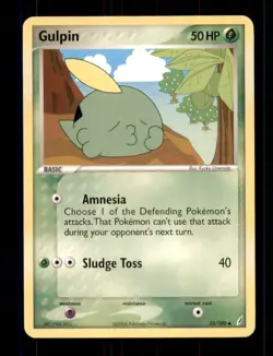 2X Pokemon Card Gulpin (EX Crystal Guardians) 33/100 MODERATELY PLAYED Uncommon! - Image 1