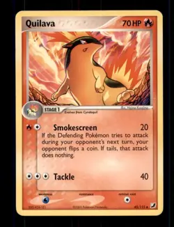 3X Pokemon Card Quilava (EX Unseen Forces) 45/115 MODERATELY PLAYED Uncmmon TCG - Image 1