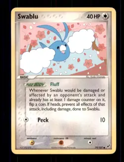 3X Pokemon Card Swablu (EX Deoxys) 79/107 MODERATELY PLAYED Common TCG!!!!!!!!!! - Image 1
