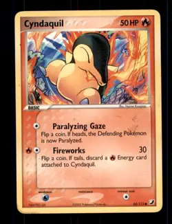4X Pokemon Card Cyndaquil (EX Unseen Forces) 54/115 MODERATELY PLAYED Common TCG - Image 1