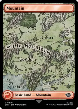 5x Lord of the Rings Full Art Mountain Land, Magic Land, 5 Pack, 279 - Image 1