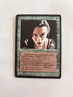 MTG Elves of Deep Shadow The Dark 1994 Vintage Mana Elf MP Old School - Image 1