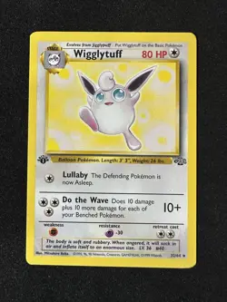 1999 Pokemon 1st Edition Jungle Wigglytuff 32/64 Non-Holo Jungle LP - Image 1