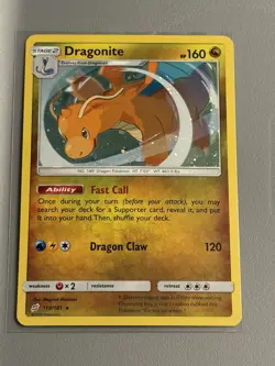 Pokemon TCG Sun & Moon Dragonite Card 119/181 Cosmos Holo Rare Promo - Image 1