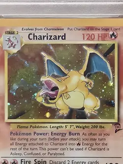 2000 POKEMON BASE 2 #4 CHARIZARD HOLO PSA 8 - Image 2