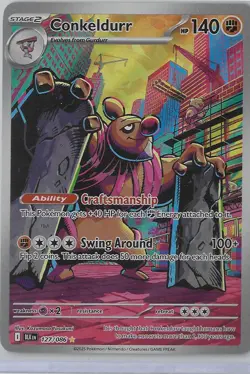 Conkeldurr 127/086 Holo Illustration Rare Black Bolt Pokemon Near Mint - Image 1