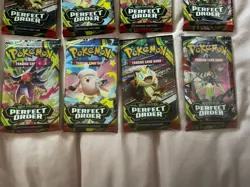 Pokemon Mega Evolution Perfect Order Sealed Sleeved 8 Pack Lot - Image 2