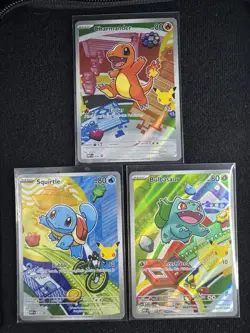 Pokemon First Partner Illustration Collection Series 1 Kanto Gen 1 Starters Set - Image 1