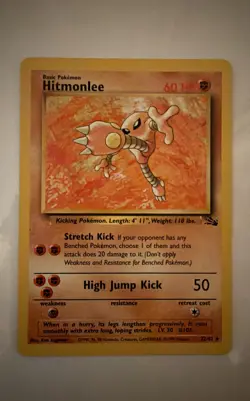 Pokemon TCG Hitmonlee Fossil 22/62 Regular 1999 - Image 1