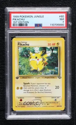 Pikachu 1st Ed. Pokemon Jungle PSA 7 1999 - Image 1